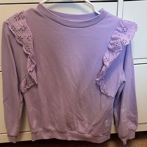 H&M Lavender Kids Sweater with Eyelet Ruffles